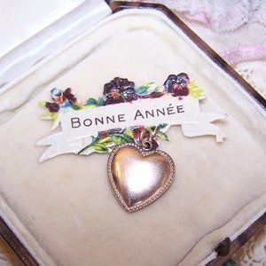 Vintage Gold Filled Puffy Heart Charm - No Engraving